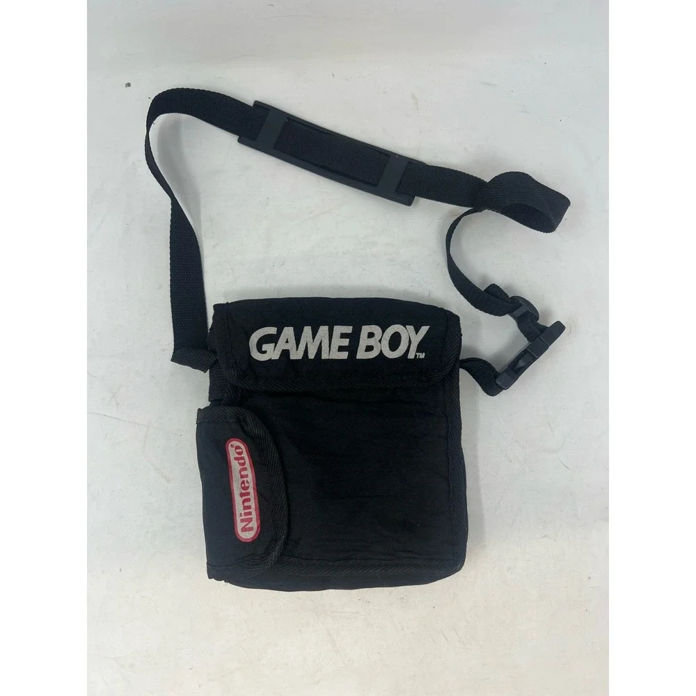VINTAGE ORIGINAL NINTENDO GAME BOY BLACK CARRY CASE SOFT SHOULDER BAG w/ POCKETS